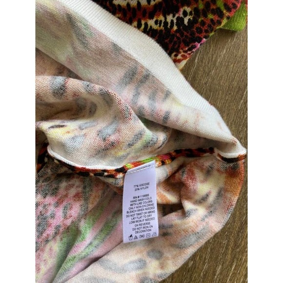 Quacker Factory Leopard and Pink Print Size XXS Top NWT - Picture 7 of 7